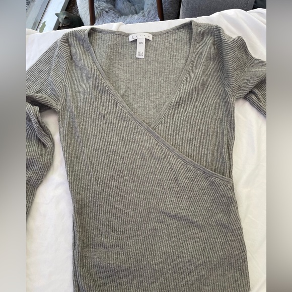 Leith Women Gray Long Sleeve Top XXS - Picture 4 of 4